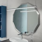 Alfa Miroir de salle de bains avec profilé en aluminium à douze côtés